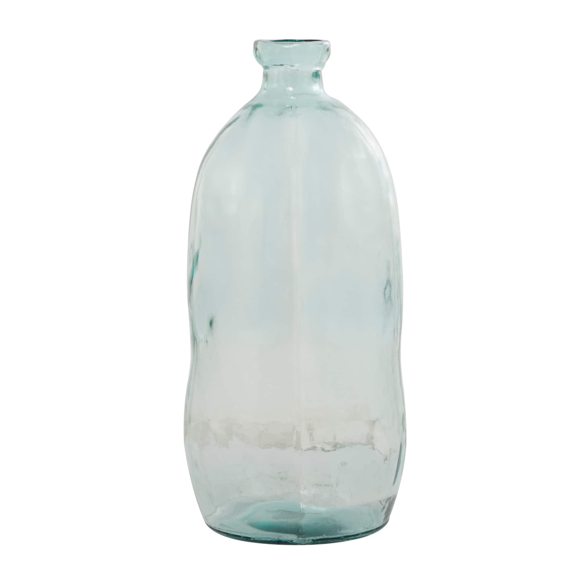Blue Recycled Glass Handmade Spanish Vase 13" x 13" x 29"